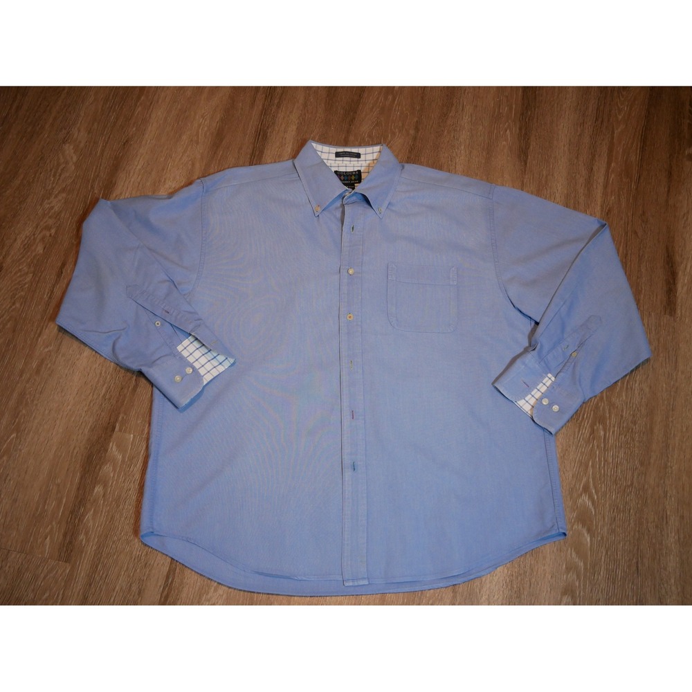 Colours Alexander Julian Chapel Hill Oxford Shirt Mens XL Blue Supreme Cotton‎